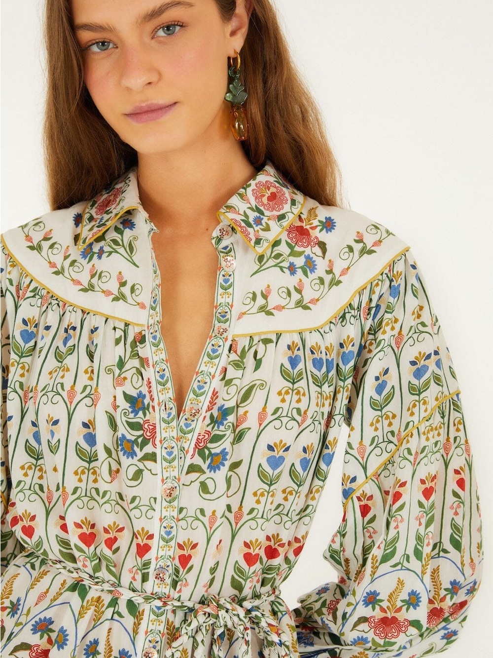 FARM Rio Off White Stitched Garden Mini Dress - Picture 3 of 4